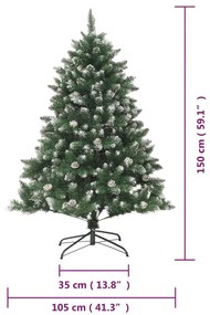 PVC műkarácsonyfa állvánnyal 150 cm