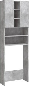 vidaXL betonszürke mosógépszekrény 64 x 25,5 x 190 cm