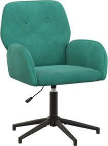 vidaXL forgatható íróasztali szék 54 x 55 x 90 cm Türkiz Bársony