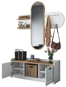 Ema White and Walnut előszoba szett