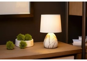 Lucide 47508/81/31 - Asztali lámpa MARMO 1xE14/40W/230V fehér