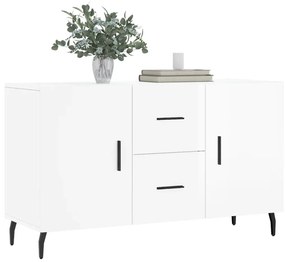 magasfényű fehér szerelt fa tálalószekrény 100 x 36 x 60 cm