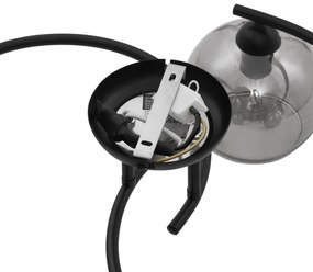 Modern mennyezeti lámpa fekete füstüveggel 4-lámpás - Alanis