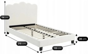 CRATER 120×200 cm franciaágy krém színű szövettel