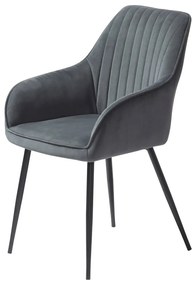 Szürke kárpitozott karfás étkezőfotel szett 2 db-os Nolan Stripe – Unique Furniture