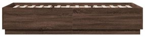 barna tölgyszínű szerelt fa ágykeret LED-del 100 x 200 cm