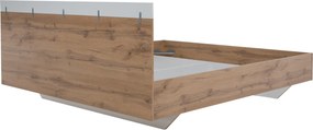 Dupla ágy, 160x200, tölgy wotan/fehér, GABRIELA