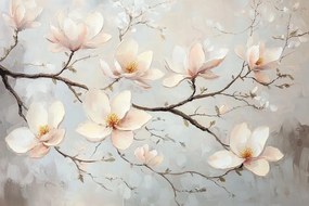 Fotótapéta Flizelina Természet Fa Ág Virágok Magnólia 104x70,5 ragasztó
