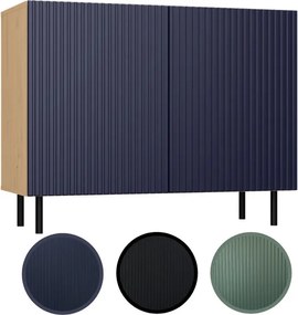 MIX Kama 2 komód (egyenes mintázat), tölgy-kék