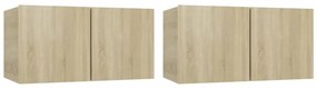 2 db sonoma tölgy függő TV-szekrény 60 x 30 x 30 cm
