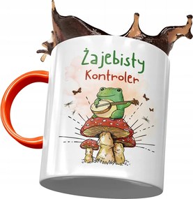 Narancssárga bögre Békás kontrollerhez, fényképes nyomtatással