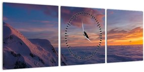 Kép naplementekor, Mt. blanc (órával) (90x30 cm)
