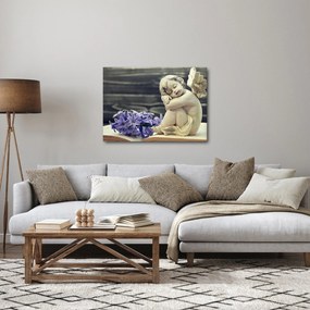 Egy angyal képe virággal (70x50 cm)
