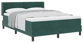 Box Spring Ágy Mattal Sötétzöld 140x190 cm Bársonyos