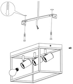 Eglo 98333 - Mennyezeti lámpa SILENTINA 3xE27/40W/230V