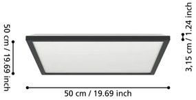 Eglo 901468 - LED RGBW Dimmelhető fürdőszobai lámpa ROVITO-Z 17W/230V 50x50cm IP44 fekete