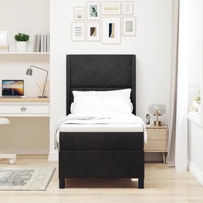Boxspring Ágy Matrac Használatával Fekete 80x200 cm Bársonyos