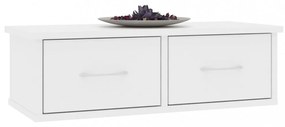 fehér szerelt fa falra szerelhető fiókos polc 60 x 26 x 18,5 cm