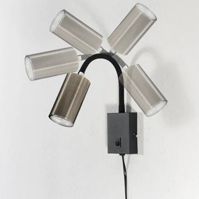 Globo 57911WM - Flexibilis fali lámpa ROBBY 1xGU10/25W/230V fekete/rez