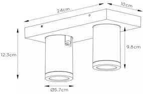 Lucide 09930/10/31 - LED Dimmelhető spotlámpa TAYLOR 2xGU10/5W/230V IP44