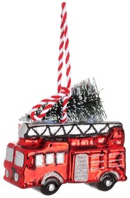 Kézzel készített karácsonyfadísz 8 cm Fire Engine – Sass &amp; Belle