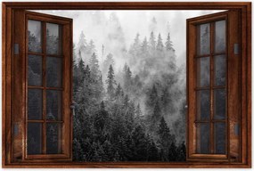 Poszterek 90x60 Tájkép Szürke Hegyek Köd