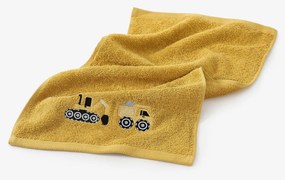 Goldea gyermek frottír törölköző - markolós a mustár színűn 30 x 50 cm