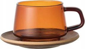 Üveg csésze és csészealj Sepia 0,27 L Kinto