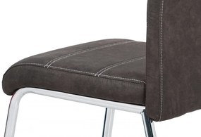 Modern étkezőszék szürke színben krómozott lábbal HC-486