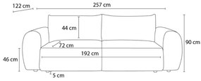 Világosszürkés bézs kordbársony kinyitható kanapé 257 cm Lucien – Bobochic Paris