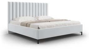 Világosszürke kárpitozott ágyneműtartós franciaágy ágyráccsal 160x200 cm Casey – Mazzini Beds