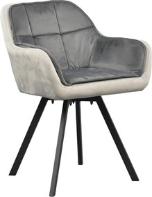Forgó étkezőszék, szürke Velvet szövet, FLER