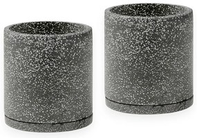 Terrazzo 2 db sötétszürke virágcserép, ø 26 cm - Bonami Selection