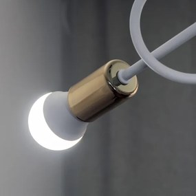 Felületre szerelhető OXFORD csillár 5xE27/15W/230V, arany/fehér