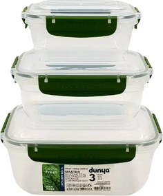 Uzsonnás doboz Ételtároló szett 3db-os légmentesen záródó mikrohullám 800 1400 2300 ML