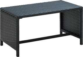 vidaXL fekete polyrattan dohányzóasztal 70 x 40 x 38 cm