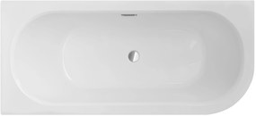 Besco Avita Slim+ vékony sarokkád 150x75 cm baloldali fehér #WAV-150-NLP