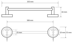 SAPHO XS406 X-Steel törülközőtartó csiszolt rozsdamentes acélból