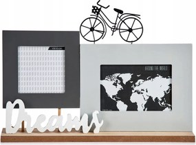Álló Képkeret 2 Képhez, Dekoratív Felirat És Kerékpár