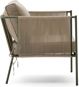 Zöld-bézs fém kerti fotel Zivia – Kave Home