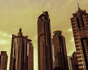 Poszter 50x40cm Panoráma Sanghaj 2, Assaf Frank