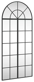 fekete ívelt vas fali tükör 60x130 cm