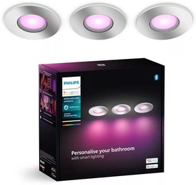 Philips-KÉSZLET 3x LED RGBW  Dimmelhető fürdőszobai  beépíthető lámpa  Hue XAMENTO 1xGU10/4,2W IP44