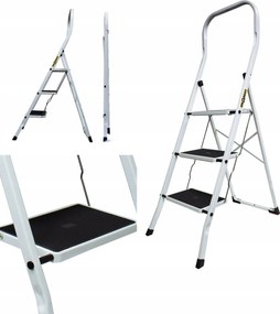 Háztartási acél létra 3 lépcsőfokos egyoldalas összecsukható lépcső Drabest