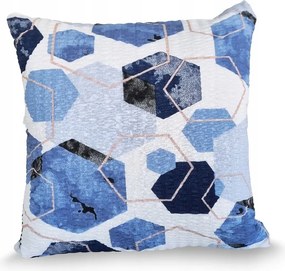 Fakéreg párnahuzat 70x80 sötétkék-fehér geometria