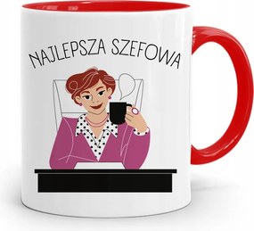 Piros Bögre A Főnöknek A Legjobb Főnöknő fényképes nyomtatással