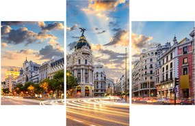Kép - Calle Gran Vía, Madrid, Spanyolország (90x60 cm)