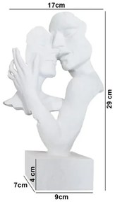 Asztali dísz 29x9x17 cm gyanta/fehér