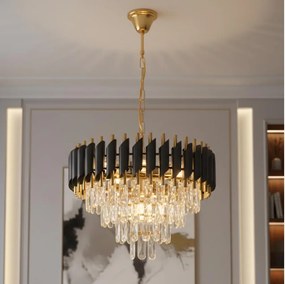 Brilagi - ECLIPSE láncos csillár 7xE14/10W/230V Ø 48 cm fekete/arany