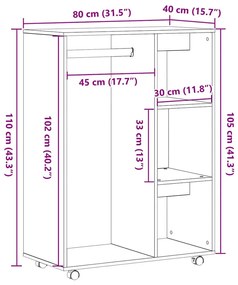 fekete tölgy színű szerelt fa ruhásszekrény 80 x 40 x 110 cm